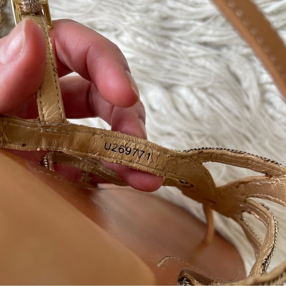 Stuart Weitzman Gold Thongshow Chain Crystals Embellished Flat Sandals Size 8.5 - Picture 8 of 12